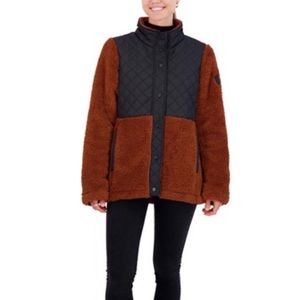 Madden Girl Cozy Mixed-Media Fleece Jacket